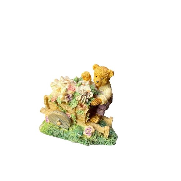 Vintage K's Collection Bear Figurines Bear with Wagon/Bunny/Frog 3.5" Figures - Picture 2 of 11